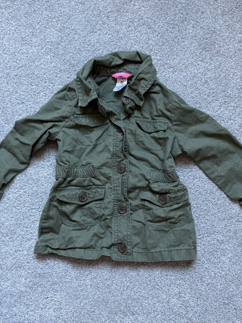 Carters Girls 3T Green Jacket Button up